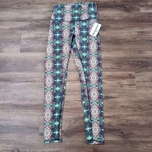 New Manmakers Women's Leggins Size M Full Length USA Swirled Paint Pattern